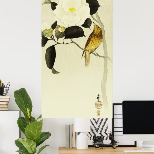 Zangvogel & Camelia Poster (Thuiskantoor)