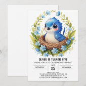 Zangvogel Elegant Bos Vogel Verjaardag Kaart (Voorkant / Achterkant)
