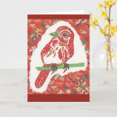 Zangvogel notecard kaart (Gele Bloem)