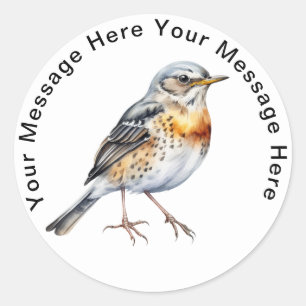 Zangvogel op het veld ronde sticker