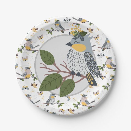 Zangvogel Papieren Bordje (Voorkant)