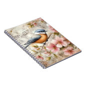 Zangvogel Roze Bloesems | Notitieboek (Rechterzijde)