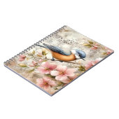 Zangvogel Roze Bloesems | Notitieboek (Linkerzijde)
