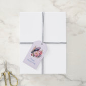Zangvogel staand op roze pioenrozen Moederdag Cadeaulabel (Met Touw)