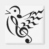 Zangvogel tijdens de vlucht magneet (Voorkant)