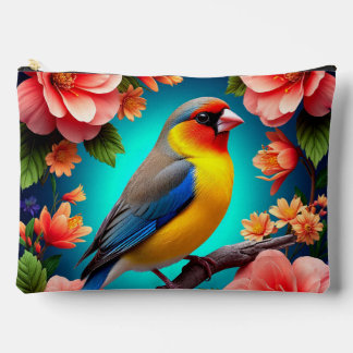 Zangvogel tussen heldere bloemen etui
