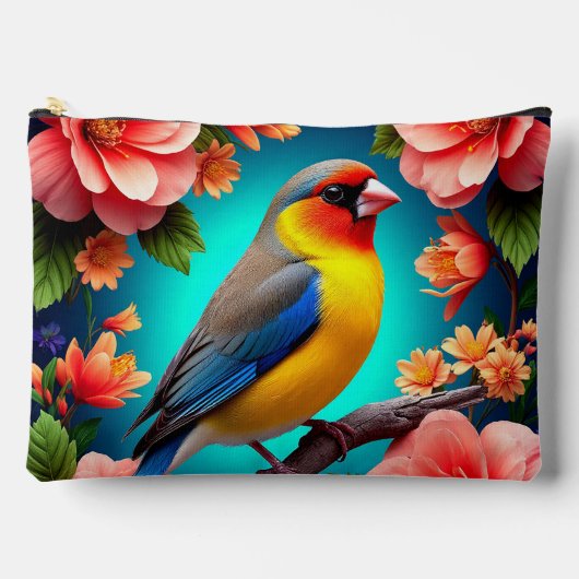 Zangvogel tussen heldere bloemen etui (Voorkant)