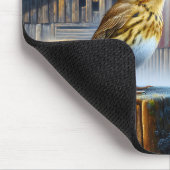 Zangvogel zingen met Amerikaanse vlag Muismat (Hoek)