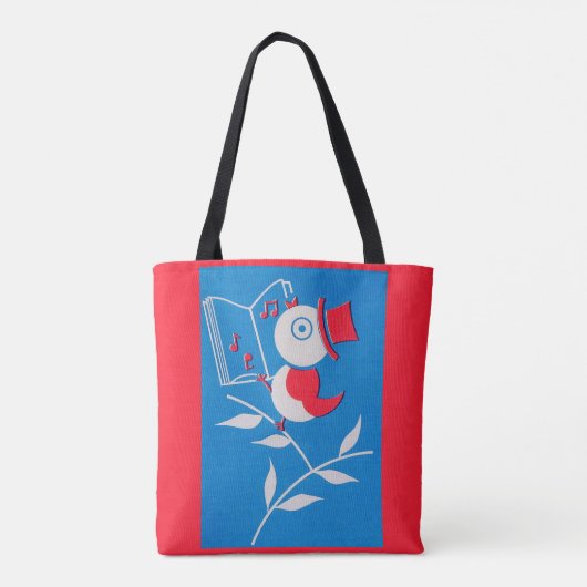 zangvogelprint tote bag (Achterkant)