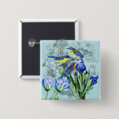  zangvogels Apparel en Gifts Vierkante Button 5,1 Cm (Voorkant /achterkant)