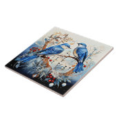 Zangvogels, heerlijke illustratie, tegeltje (Zijkant)