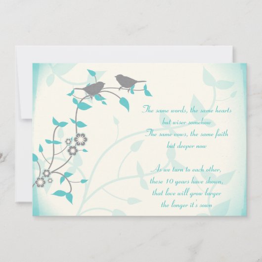 Zangvogels huwelijksjubileum geloften hernieuwen kaart (Voorkant)