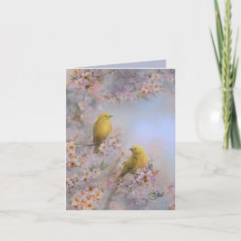 Zangvogels in de lente bedankkaart