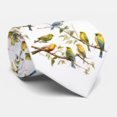 Zangvogels op een tak stropdas (Opgerold)