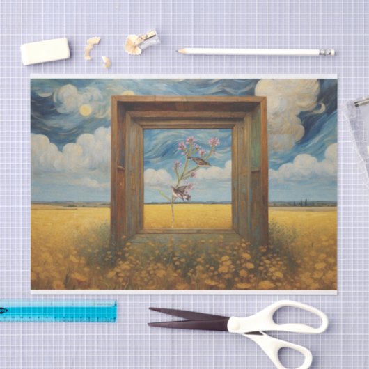 Zangvogels op roze bloemen tak decoupage tissuepapier (Craft)