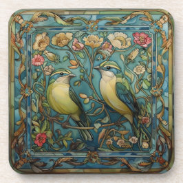 Zangvogels Verliefd Art Nouveau Design Bier Onderzetter