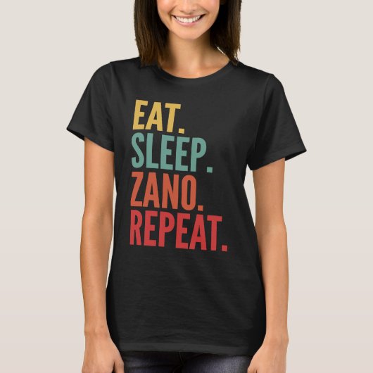 Zano Crypto Eet Slaap Zano Herhaal T-shirt (Voorkant)