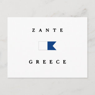 Zante Greece Alpha Dive Flag Briefkaart