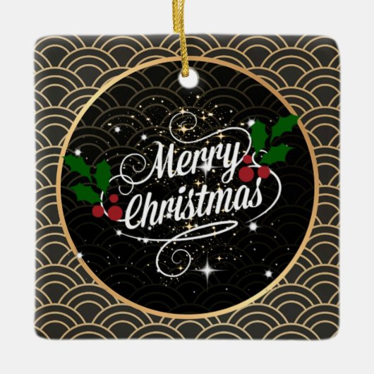 Zante kerstmuggen en glitter; keramisch ornament (Voorkant)