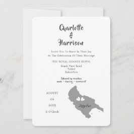 Zante Wedding Destination Photo Invitation Kaart
