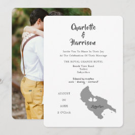 Zante Wedding Destination Photo Invitation Kaart