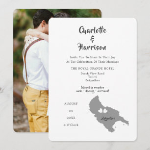 Zante Wedding Destination Photo Invitation Kaart