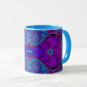 ~ Zany 3D ~ Blue, Green and Paars Mok JOYCE (Voorkant rechts)