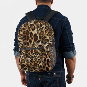 Zany and Spiffy Leopard Spots Leather Grain Kijk Bedrukte Rugzak