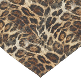 Zany and Spiffy Leopard Spots Leather Grain Kijk Korte Tafelloper