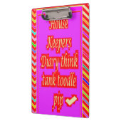 ZANY ART DESIGN MET HUISHOUDELIJKE WOORDEN KLEMBORD (Links)