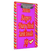 ZANY ART DESIGN MET HUISHOUDELIJKE WOORDEN KLEMBORD (Rechts)