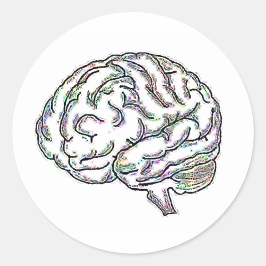 Zany Brainy Ronde Sticker (Voorkant)