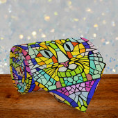 Zany Cat in Vele kleuren - Fun Mosaic on Cheerful Stropdas