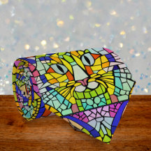 Zany Cat in Vele kleuren - Fun Mosaic on Cheerful