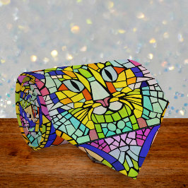 Zany Cat in Vele kleuren - Fun Mosaic on Cheerful Stropdas