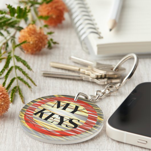 Zany Creative Dramatic Bold Easy to Find My Keys Sleutelhanger (Voorkant Rechts)