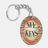 Zany Creative Dramatic Bold Easy to Find My Keys Sleutelhanger (Voorkant Links)