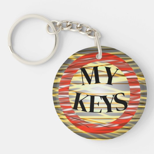 Zany Creative Dramatic Bold Easy to Find My Keys Sleutelhanger (Voorkant)