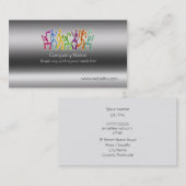 Zany Dancers on metallic look sjabloon Visitekaartje (Voorkant / Achterkant)