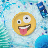 Zany Face Emoji Papieren Bordje (Feest)