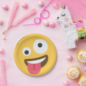 Zany Face Emoji Papieren Bordje (Feest)