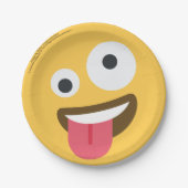 Zany Face Emoji Papieren Bordje (Voorkant)