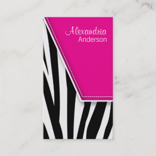 Zany Hip Zebra Print Visitekaartjes (fuschia)