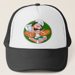Zany Italy chef speedy pizzabezorging Trucker Pet