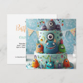 ZANY KOMISCHE KOOKY MONSTER TAART VERJAARDAG KAART (Voorkant / Achterkant)