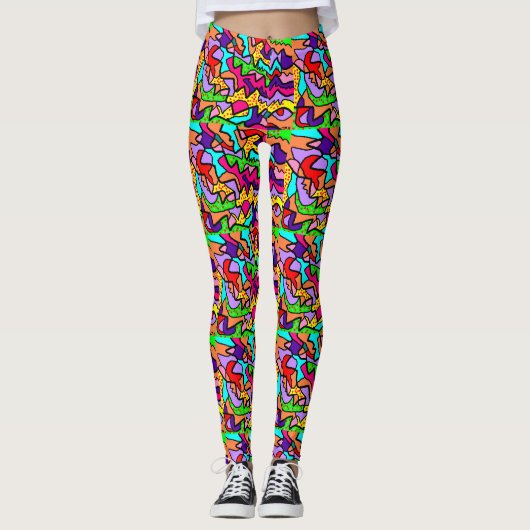 Zany mode designer leggings met meerdere patronen (Voorkant)