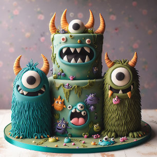 ZANY MONSTERS VERSIERD KINDEREN VERJAARDAGSTAART KAART