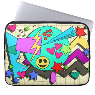 Zany Stijl van de Cartoon van jaren '90 Laptop Sleeve