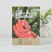 Zany varkensroast zomerbarbecue douane-sjabloon kaart (Staand voorkant)