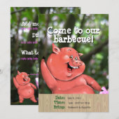 Zany varkensroast zomerbarbecue douane-sjabloon kaart (Voorkant / Achterkant)